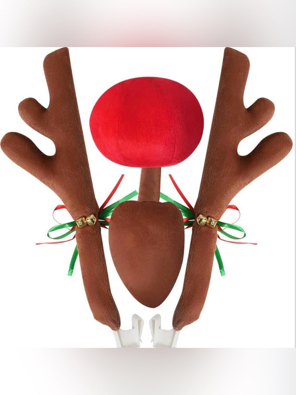 Reindeer Antlers with Red Nose, Tail Car/Truck Kit- New